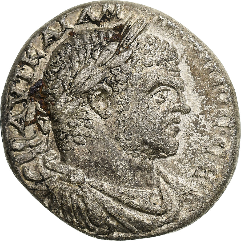 Phoenicia, Caracalla, Tetradrachm, c. 215-217, Tyre, Billon, AU(50-53)