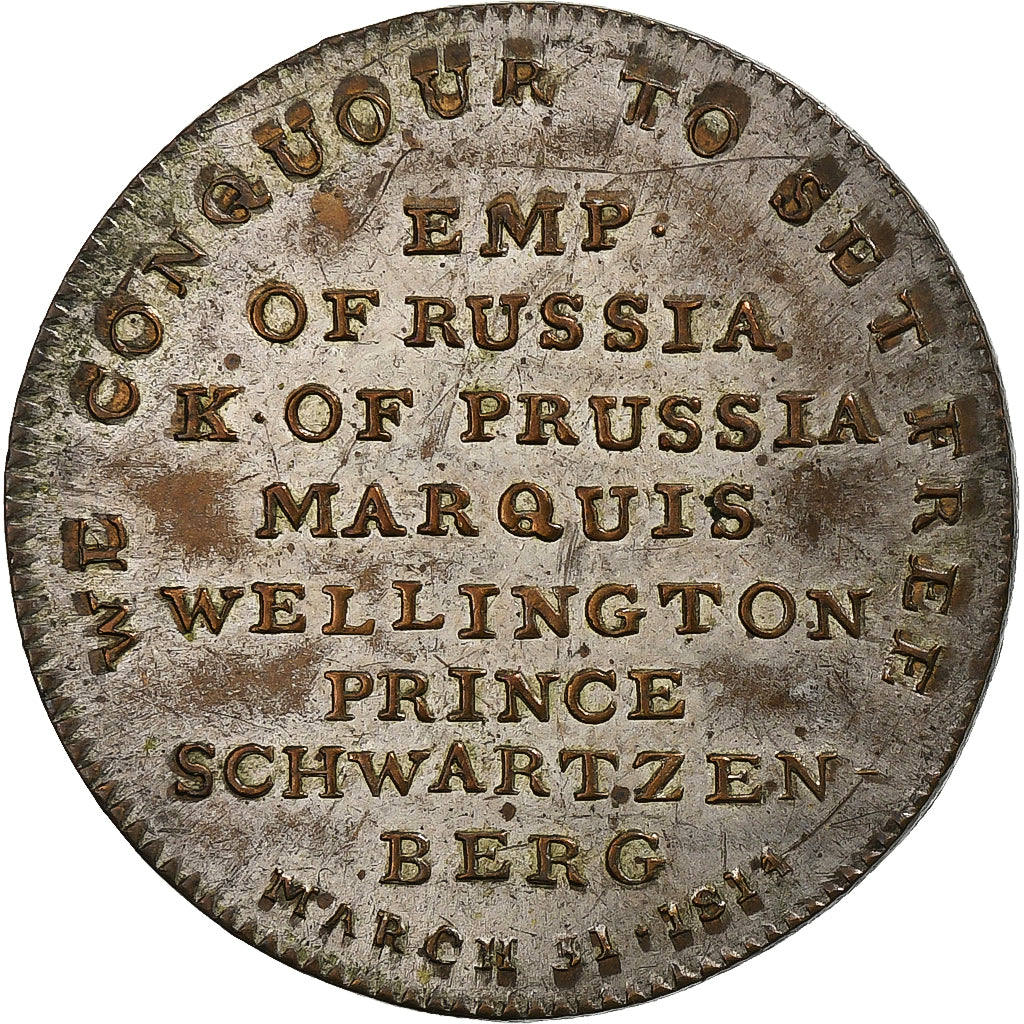 Großbritannien, betaalpenning, Napoleon I, to Elba, 1814, Silvered bronze, SS+