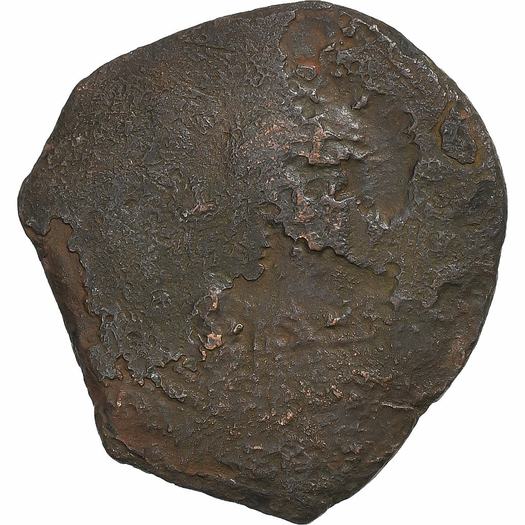 Maurice Tiberius, Half Follis, 596-597, Constantinople, Bronze, VF(20-25)