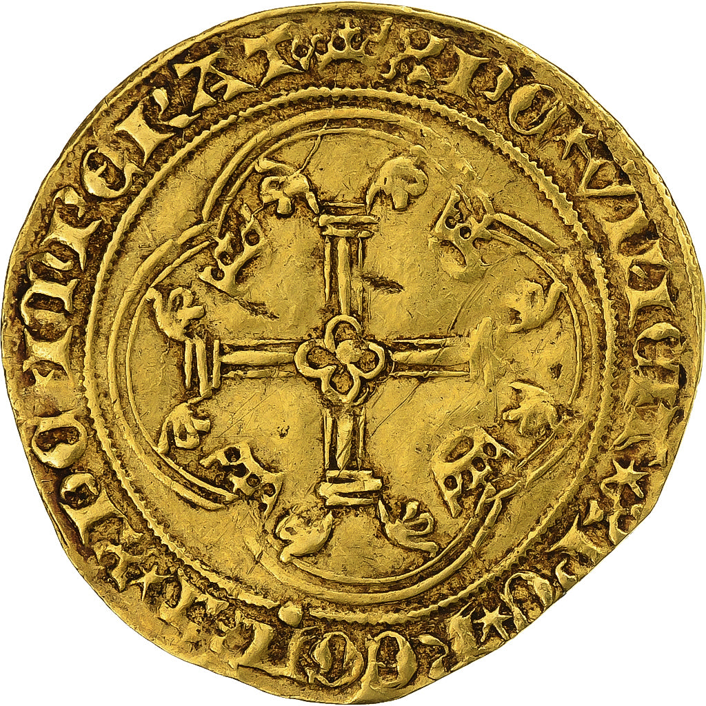 Francia, Charles VII, Écu d'or à la couronne, 1445-1461, Tournai, Oro, MBC