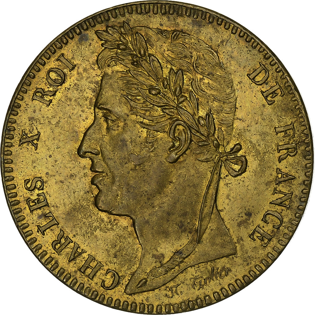 Frankreich, Charles X, 10 Centimes, n.d., Paris, Pattern, Messing, PCGS, SP64