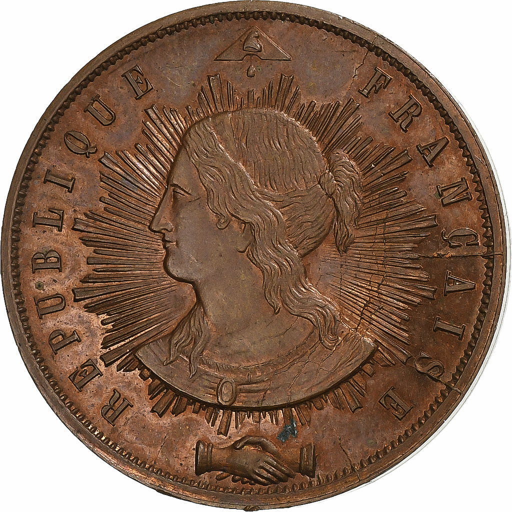 France, 10 Centimes, Concours de Pillard, 1848, Paris, Copper, MS(63)