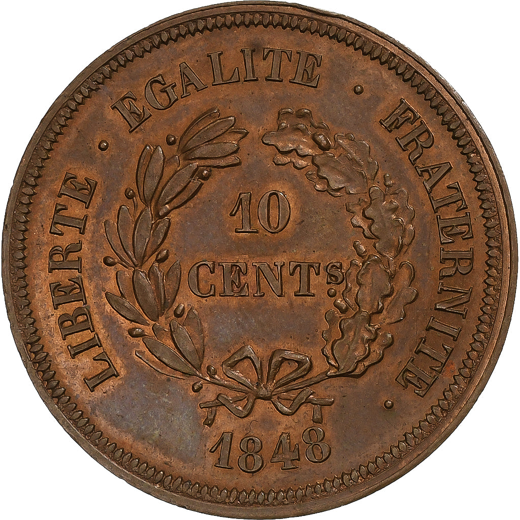 France, 10 Centimes, Concours de Pillard, 1848, Paris, Copper, MS(63)