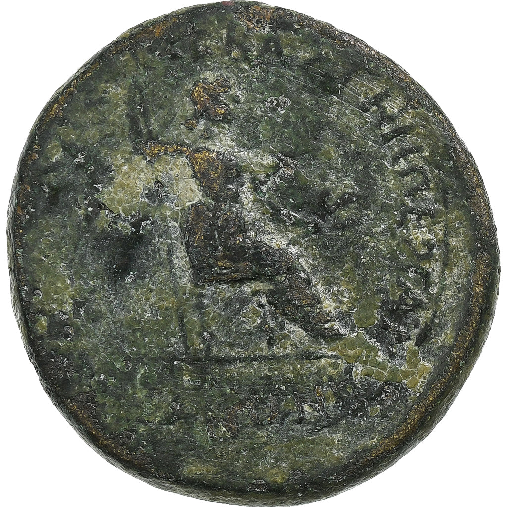 Tiberius and Augustus, Æ Unit, 14-29, Pergamon, Bronze, F(12-15), RPC:I-2368