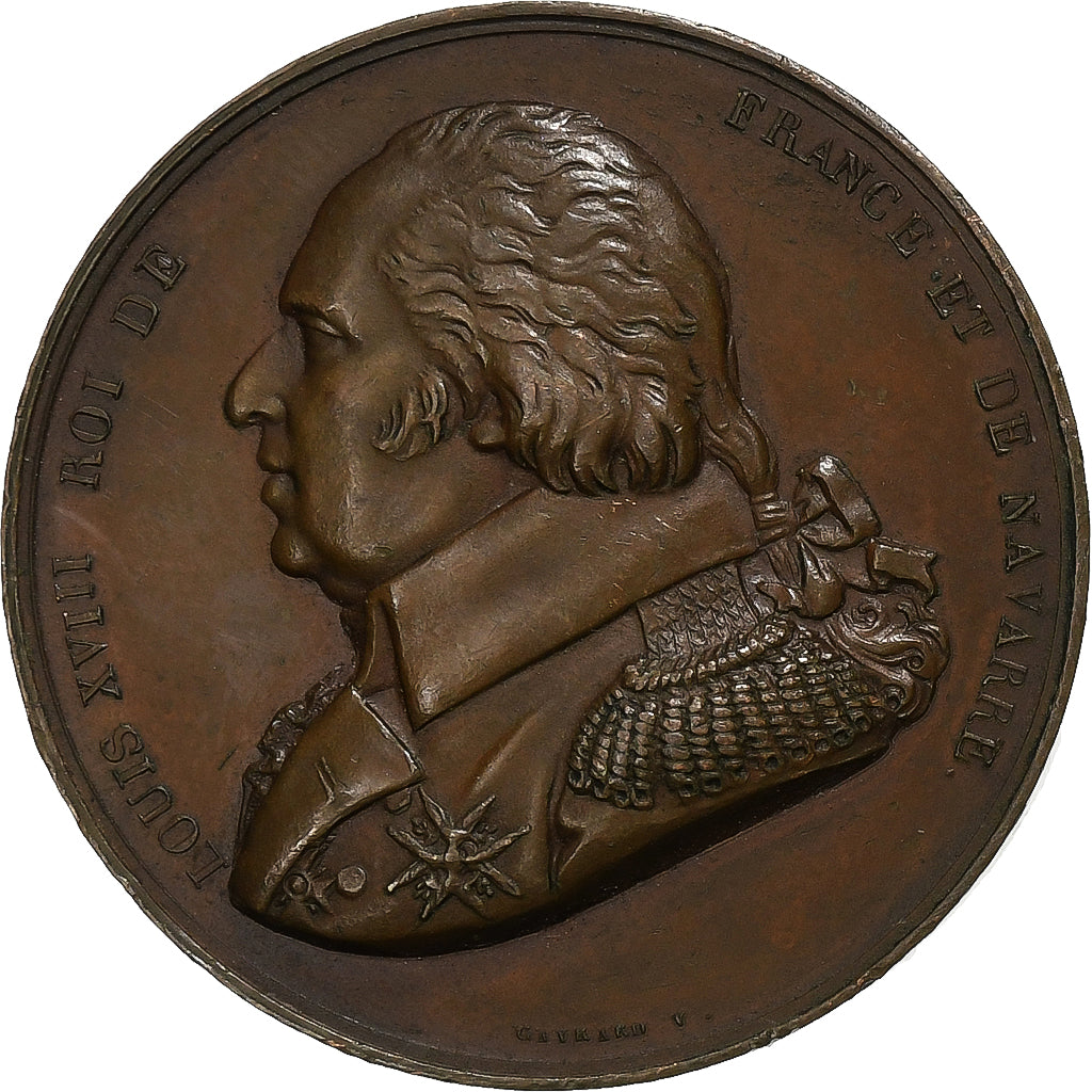 Francja, medal, Ludwik XVIII, Mort de Louis XVI, 1816, Miedź, AU(55-58)