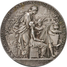Francia, medalla, Ville de Paris, Enseignement du Dessin, 1899, Plata, EBC