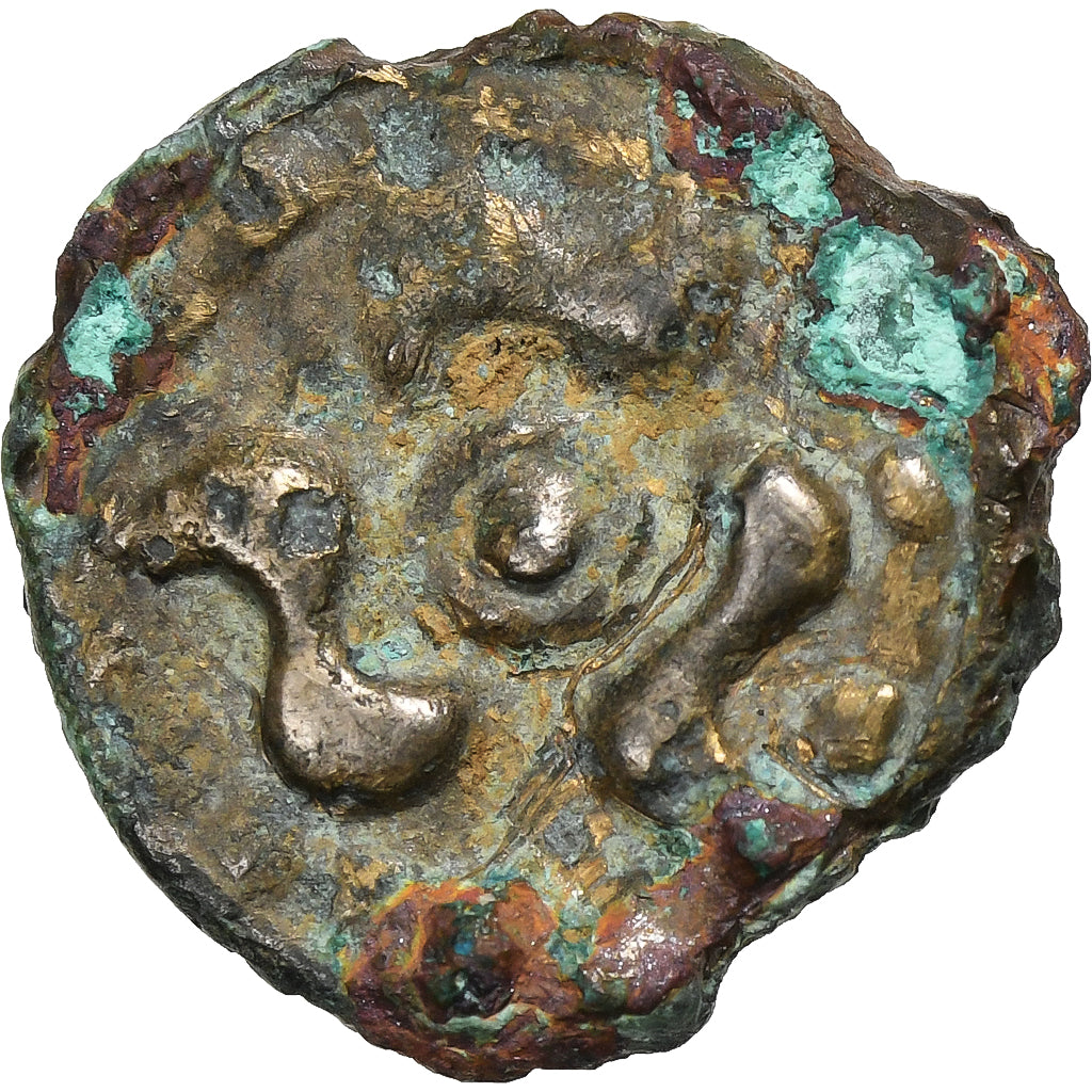 Lingones, Potin aux 3 poissons, ca. 80-50 BC, Brązowy, EF(40-45)