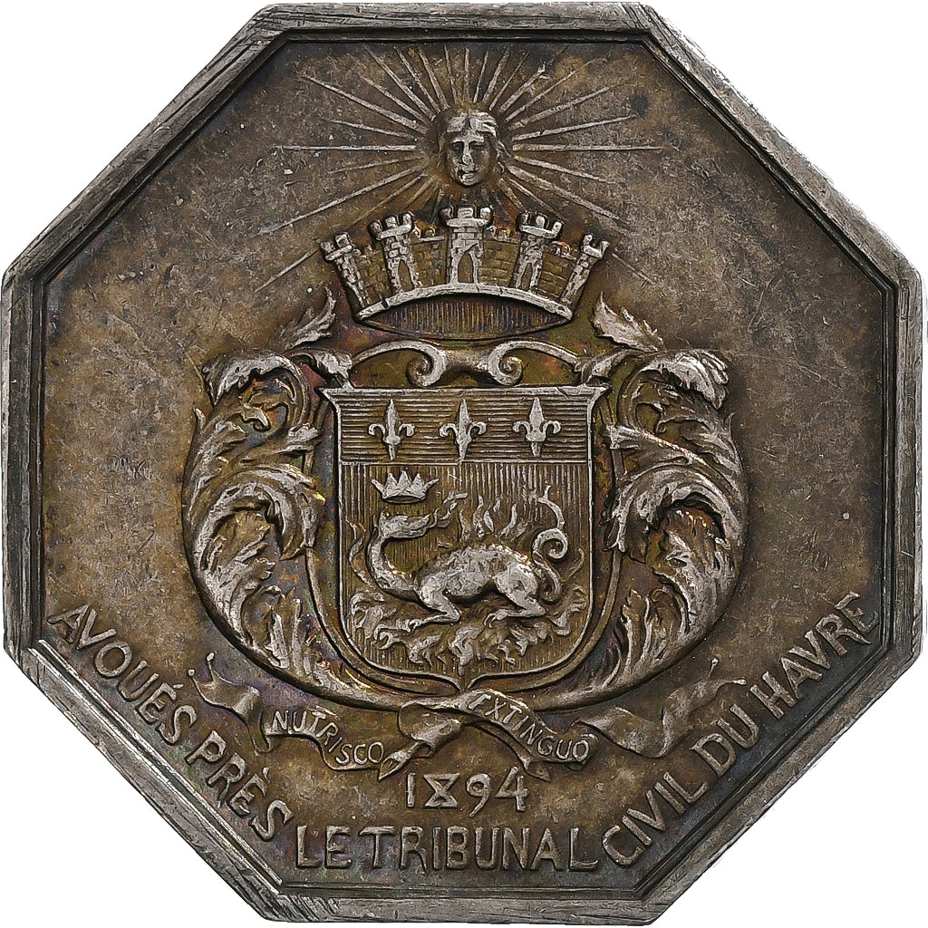França, Token, Droit, Avoués du Tribunal Civil du Havre, 1894, Prata