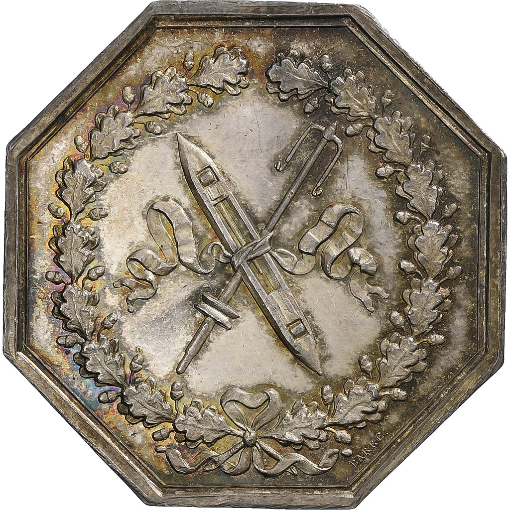 France, Token, Comptoir de l'industrie linière, 1846, Silver, AU(55-58)
