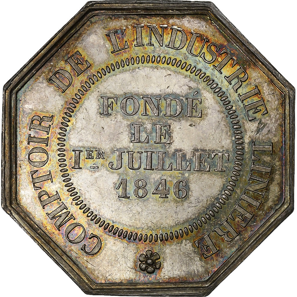 France, Token, Comptoir de l'industrie linière, 1846, Silver, AU(55-58)