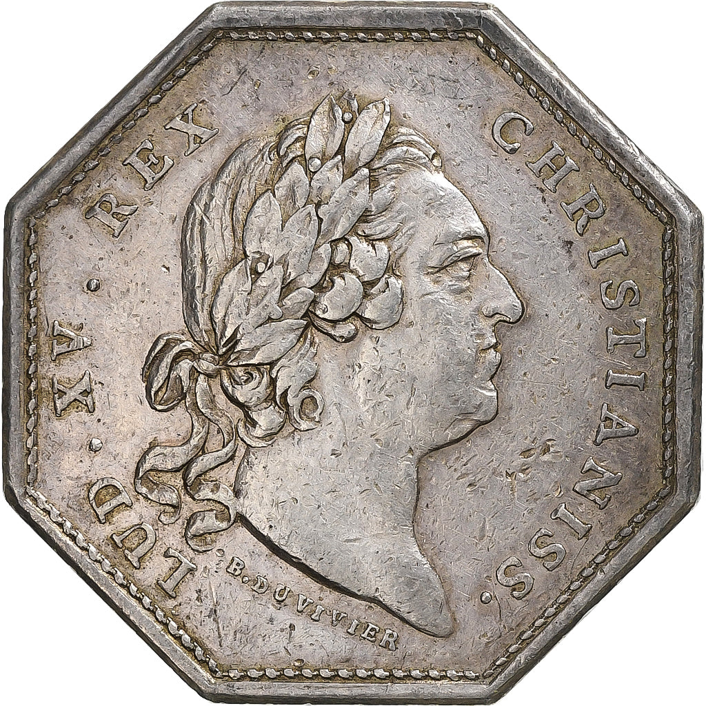 France, Jeton, Louis XV, Invalides de La Marine, 1773, Argent, TTB, Duvivier