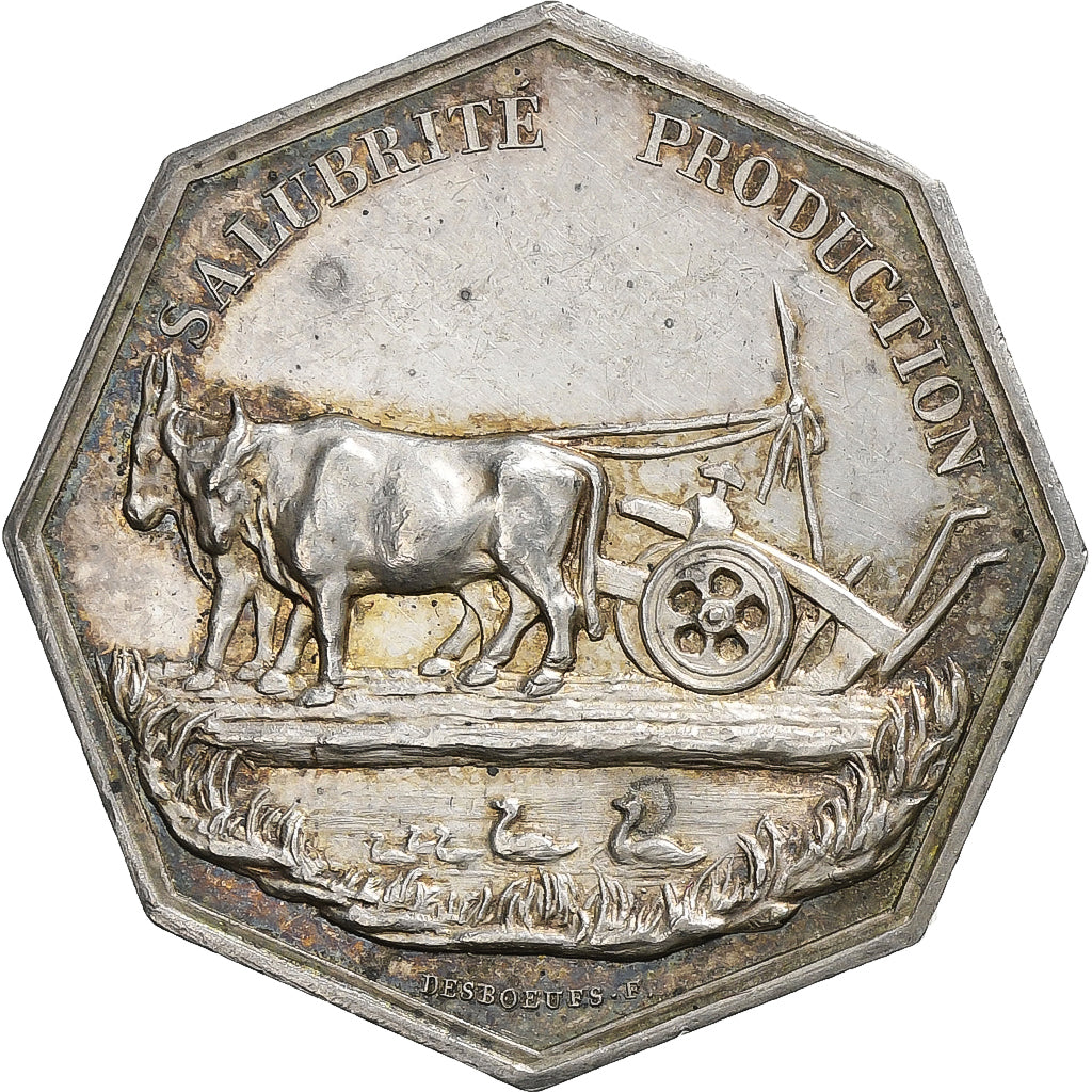 France, Token, Compagnie générale de desséchement, n.d., Silver, Desboeufs