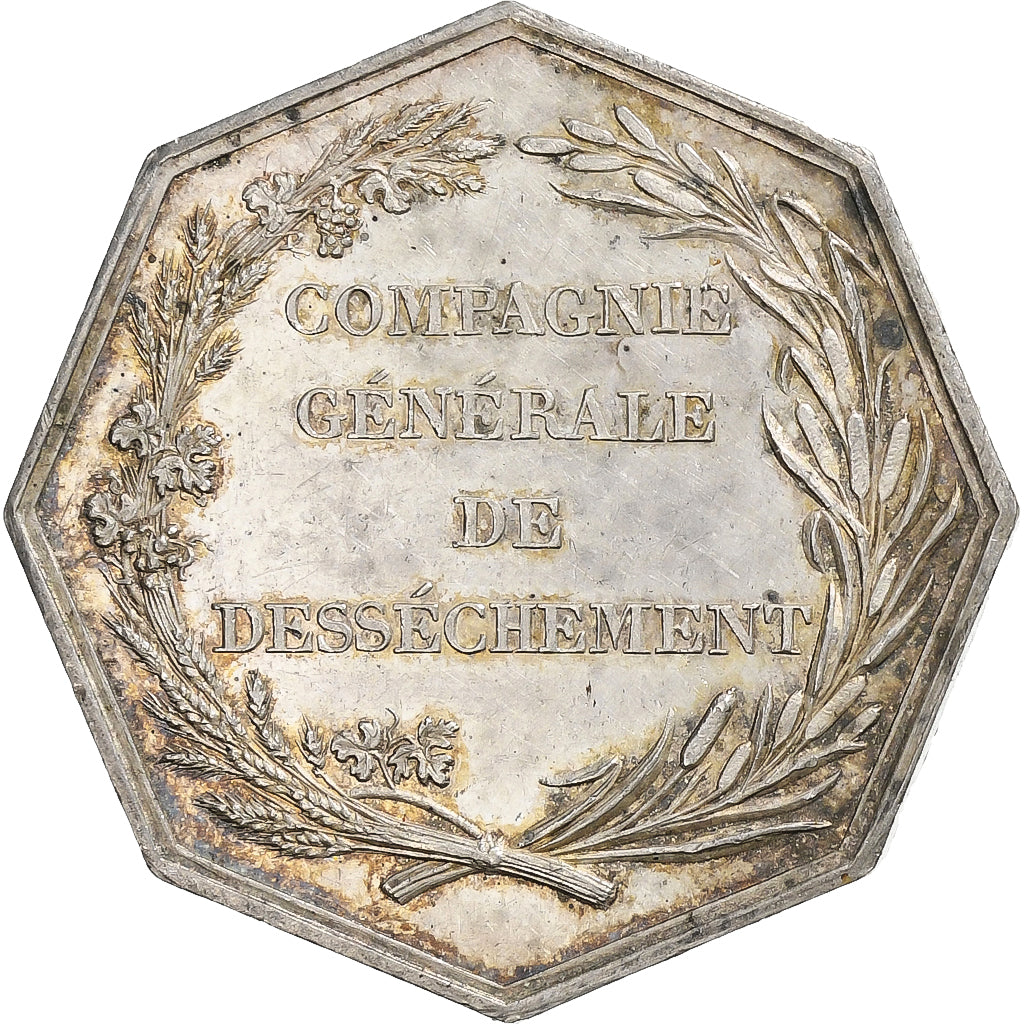 France, Token, Compagnie générale de desséchement, n.d., Silver, Desboeufs