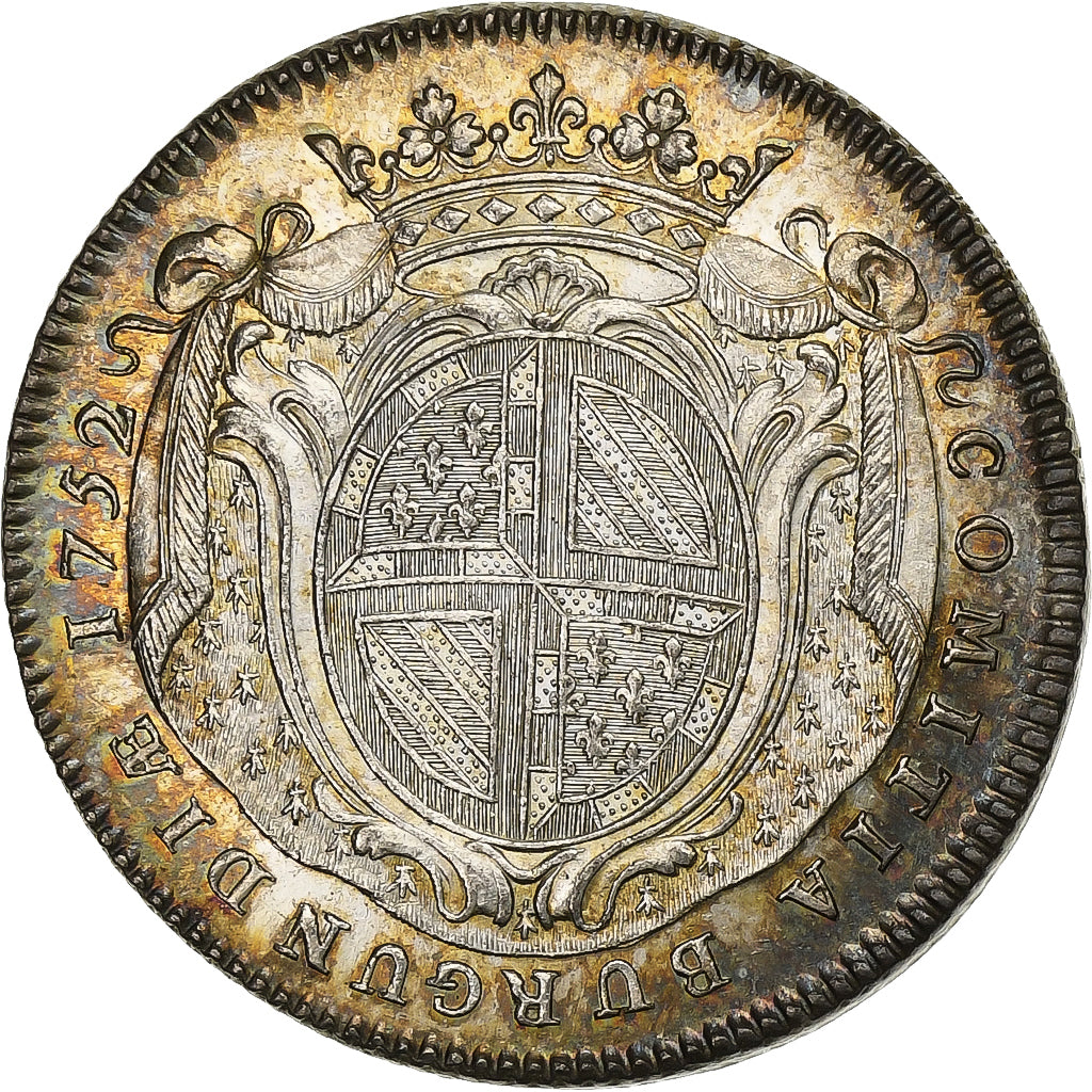France, Token, Louis XV, Etats de Bourgogne, 1752, Silver, AU(55-58)