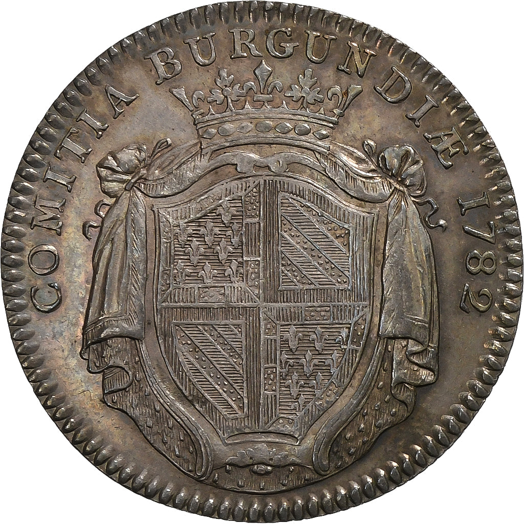 France, Token, Louis XVI, Etats de Bourgogne, 1782, Silver, MS(60-62)