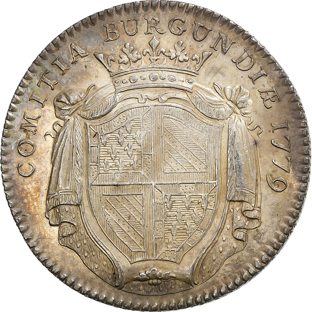 Francia, ficha, Louis XVI, Etats de Bourgogne, 1779, Argento, SPL-
