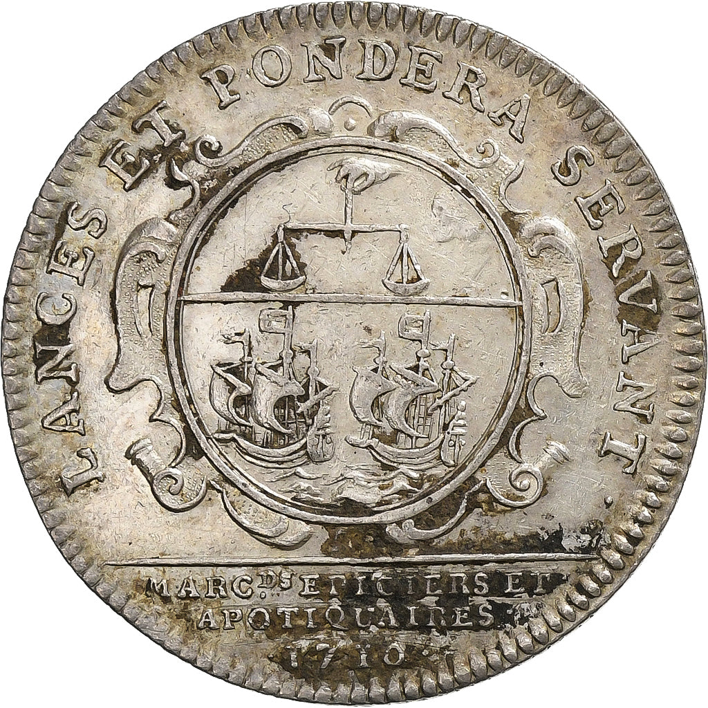 France, Token, Deuxième corps des marchands, Les épiciers apothicaires, 1710