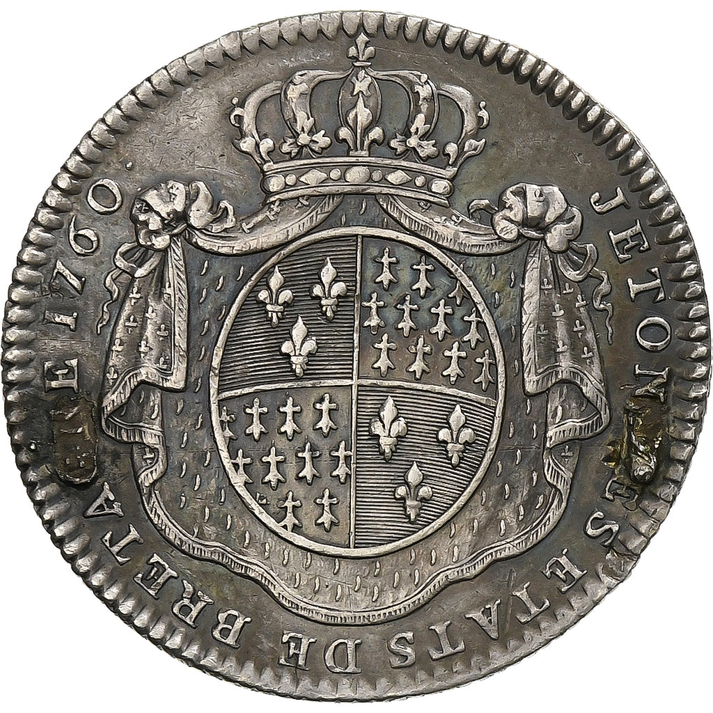 Frankreich, betaalpenning, Louis XV, Etats de Bretagne, 1760, Silber, Filius