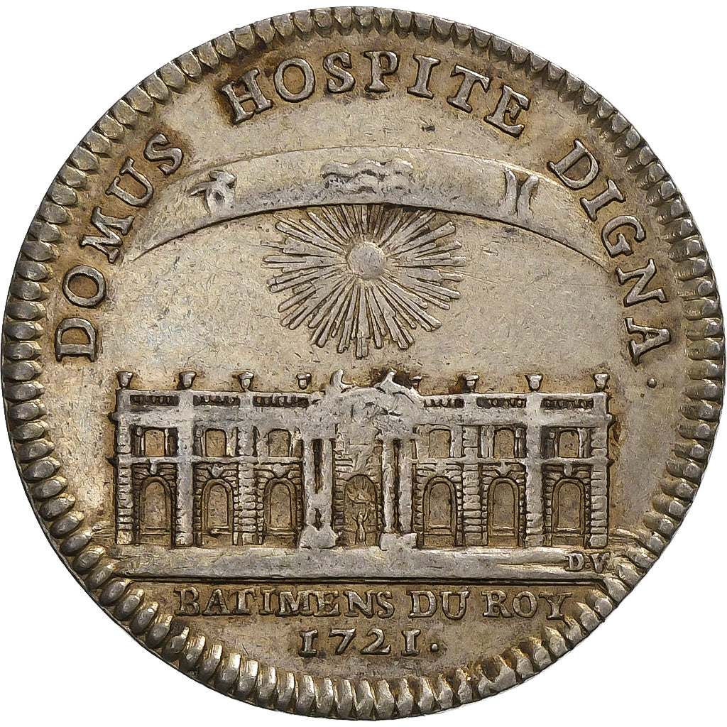 France, Token, Louis XV, Bâtiments du Roi, Palais du Luxembourg, 1721, Silver