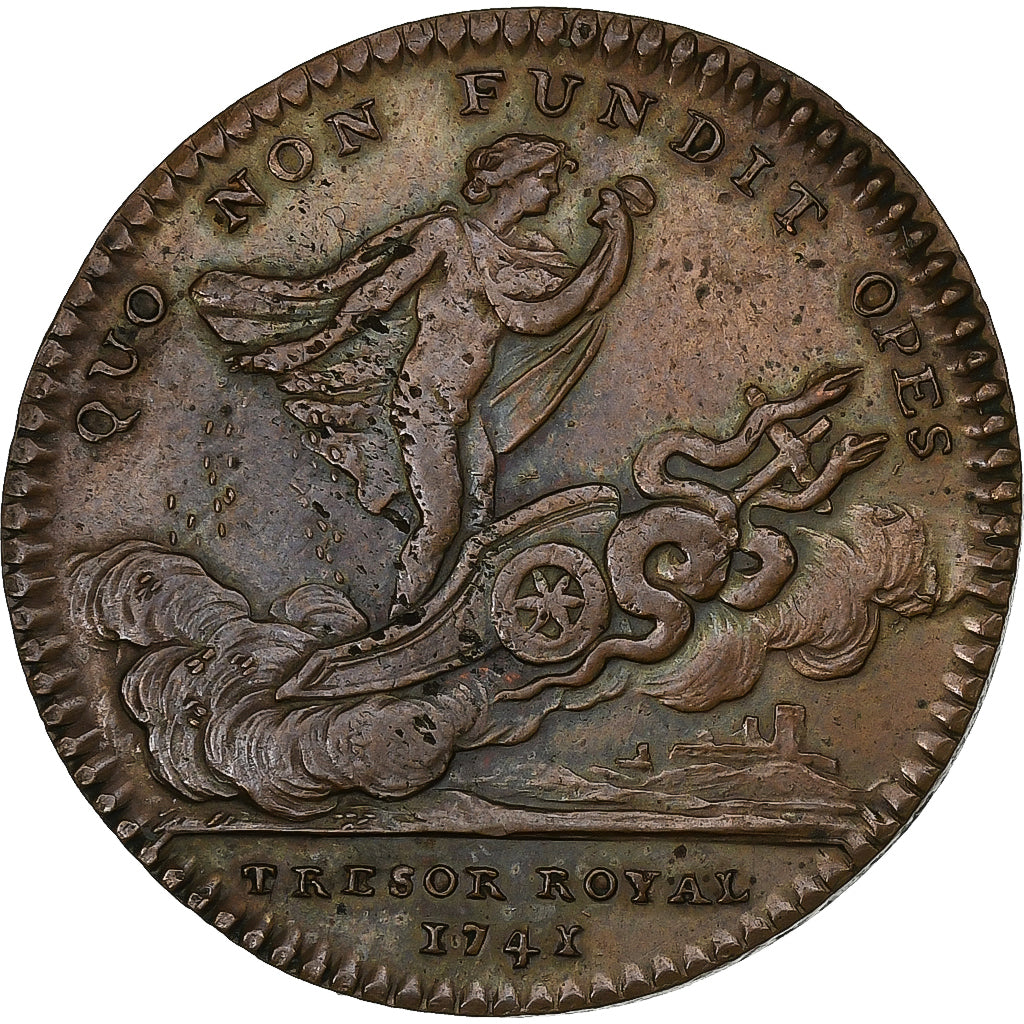 Francia, ficha, Louis XV, Trésor Royal, 1741, Rame, BB, Feuardent:2055