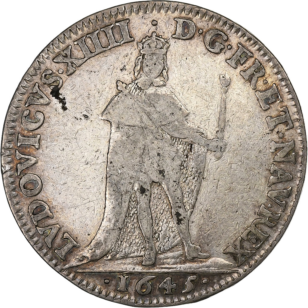 Francia, ficha, Louis XIV, Bourgogne, Parlement de Dijon, 1645, Argento, MB