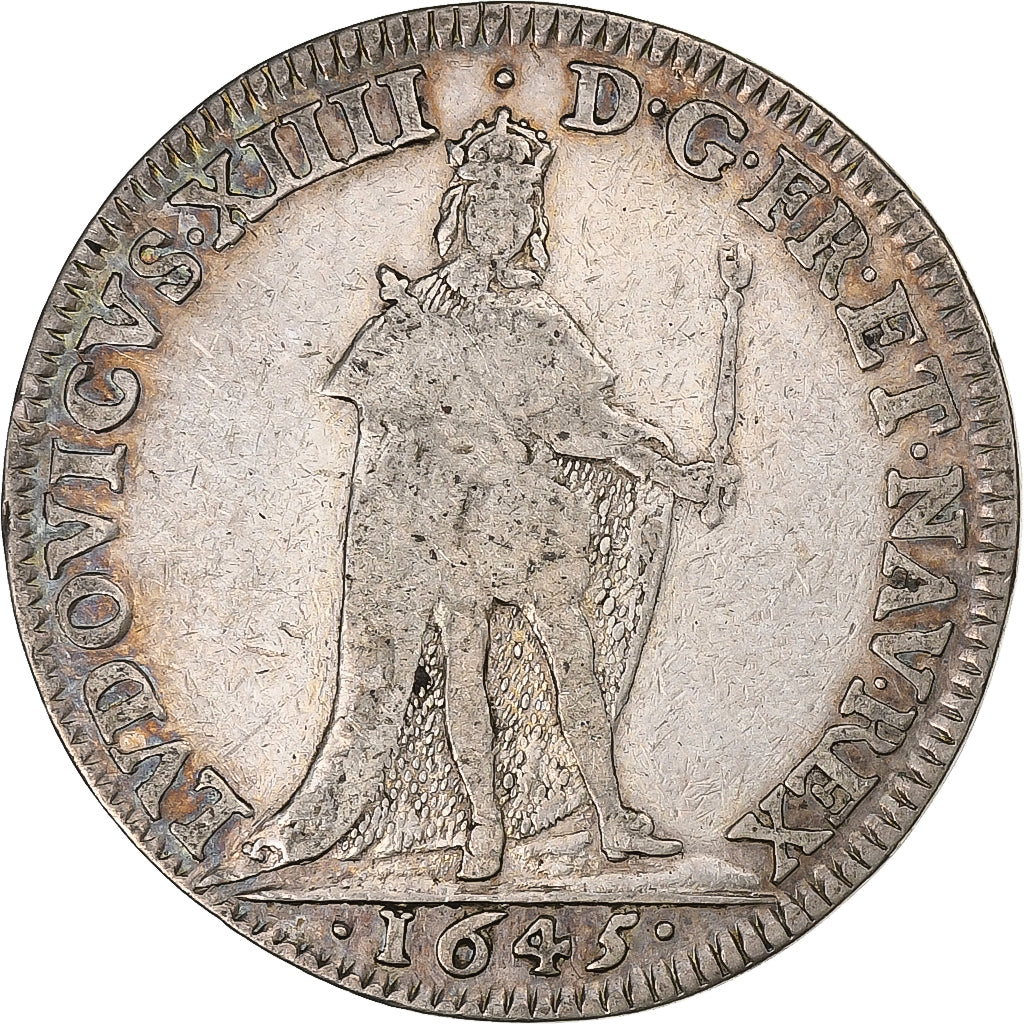 Francia, ficha, Louis XIV, Bourgogne, Parlement de Dijon, 1645, Argento, MB