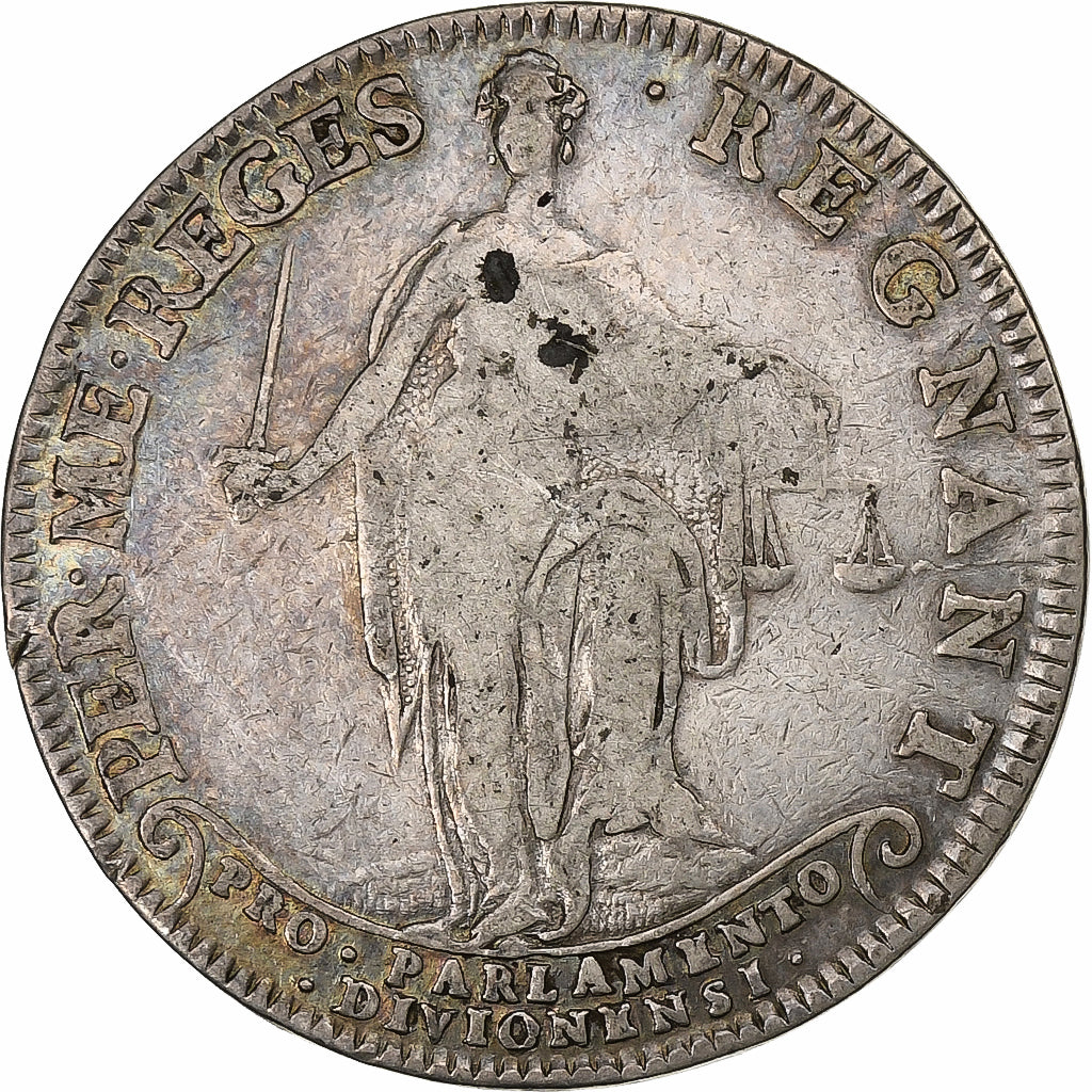 Francia, ficha, Louis XIV, Bourgogne, Parlement de Dijon, 1645, Argento, MB
