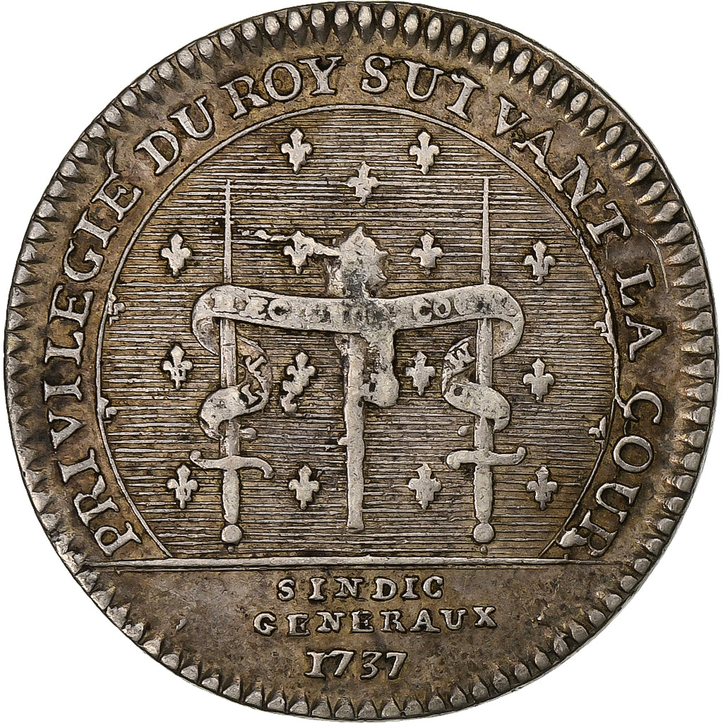 Frankrijk, Token, Louis XV, Maison du Roi, Syndics Généraux, 1737 (1765)