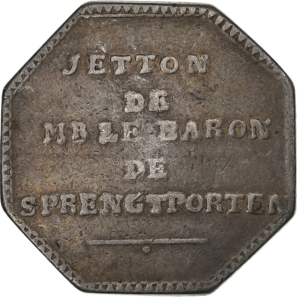 France, Token, Johan Vilhelm Sprengtporten, n.d., Silver, VF(30-35)