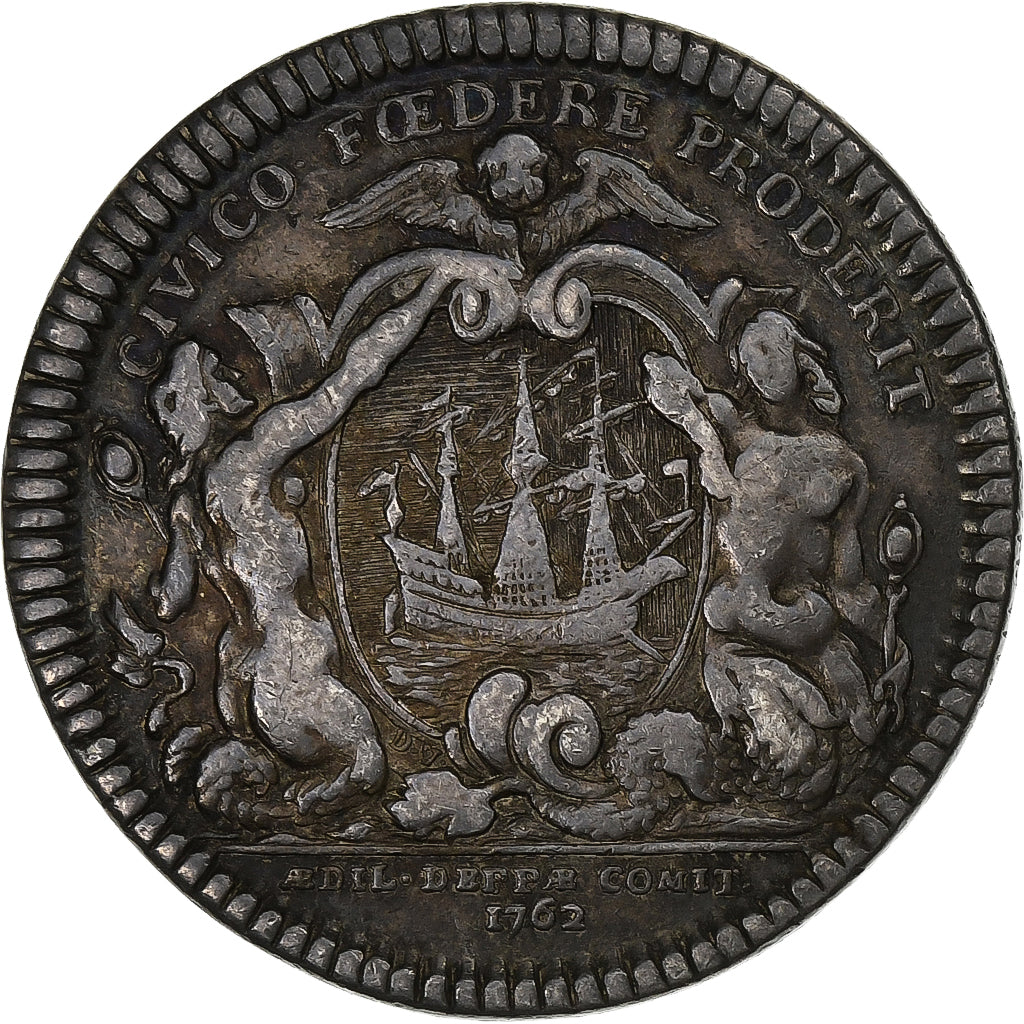 Frankreich, betaalpenning, Louis XV, Prieur et juges-consuls de Dieppe, 1762
