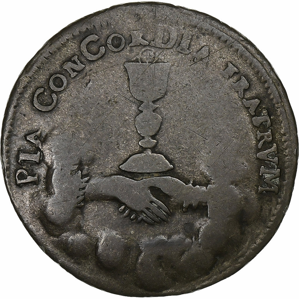 Francia, zeton, Lille, Joseph Clément, Archevêque de Cologne, 1707, Cobre