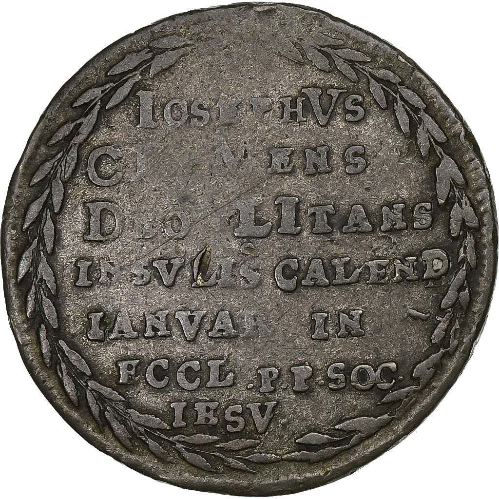 Francia, zeton, Lille, Joseph Clément, Archevêque de Cologne, 1707, Cobre