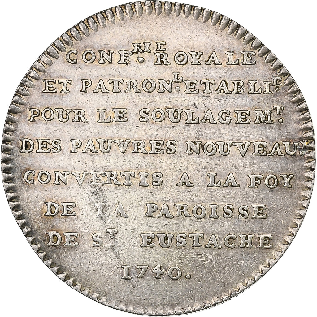 France, Jeton, Églises de Paris, Paroisse Saint-Eustache, 1740, Argent, TTB+