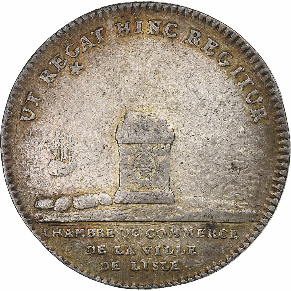 Francia, ficha, Louis XV, Chambre de Commerce de Lille, n.d. (1740), Argento