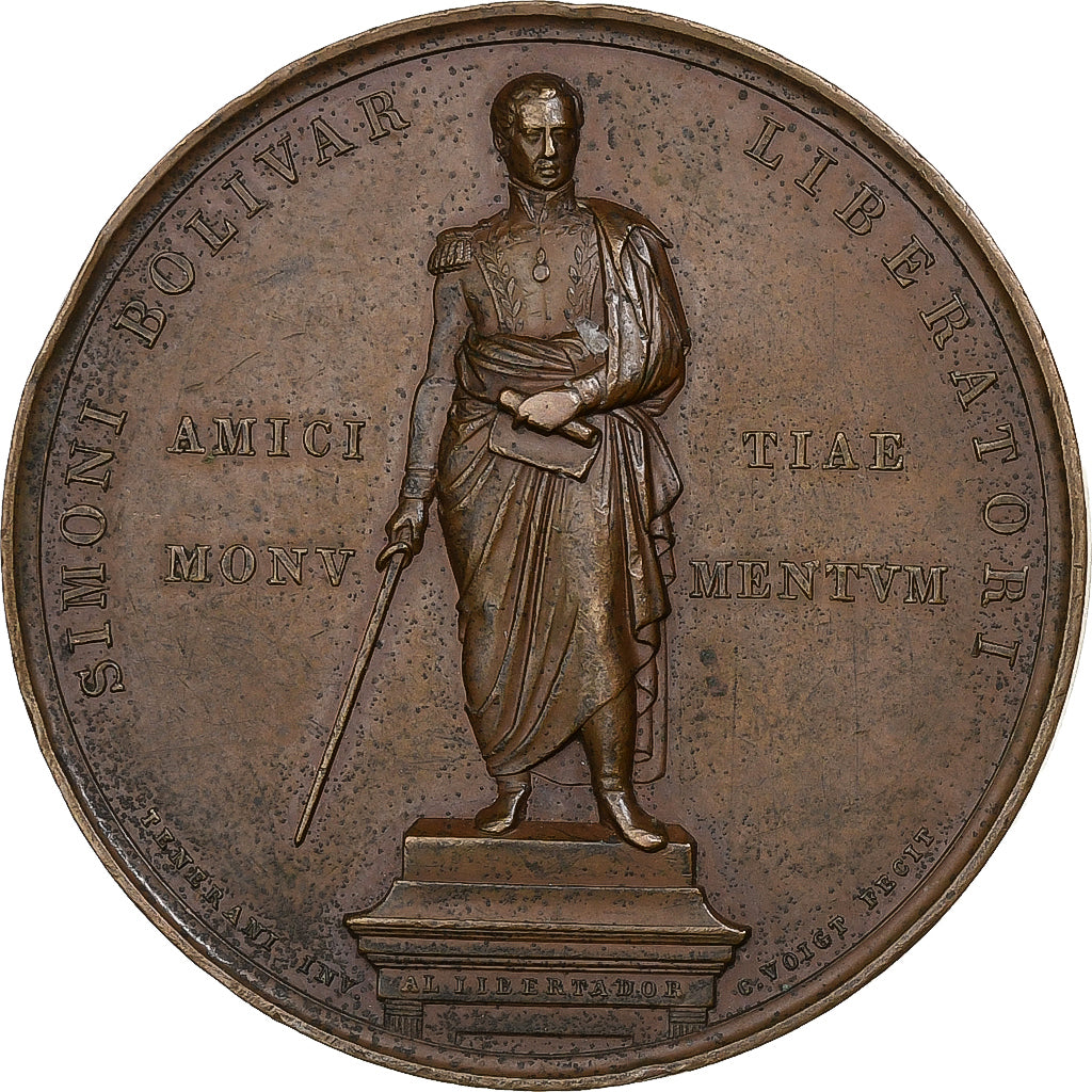 Colombia, Medal, Simon Bolivar, Abolition of Slavery, 1846, Copper