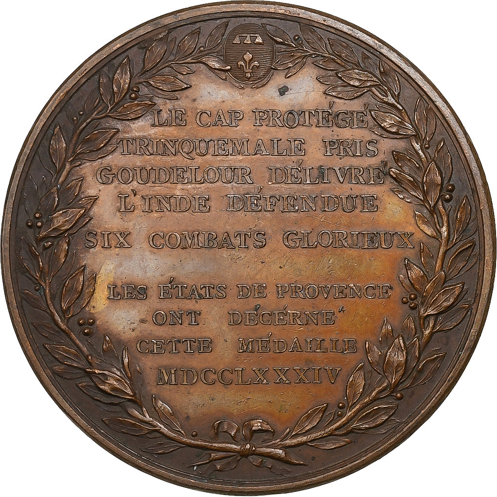 France, Médaille, Victoires du Bailli de Suffren dans l'Océan Indien, 1784