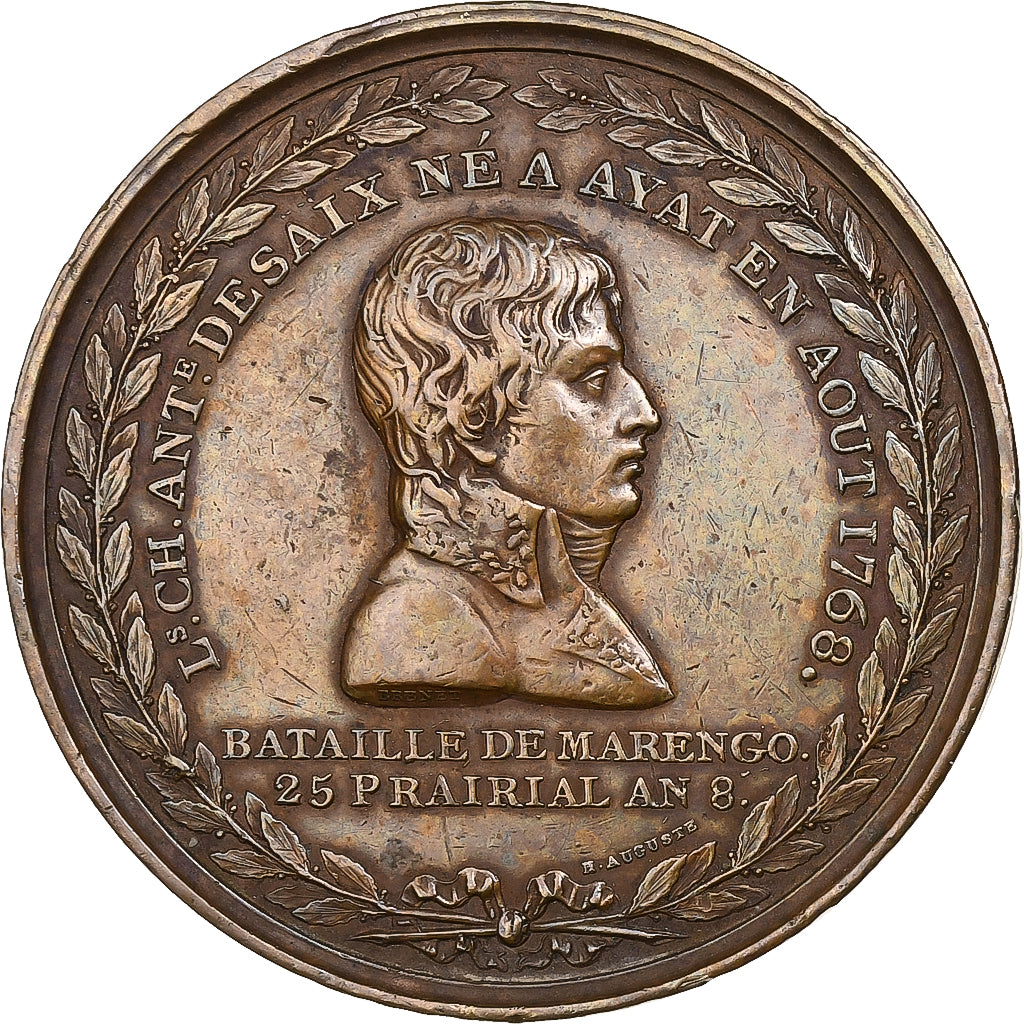 France, Médaille, Marengo, Le Général Desaix blessé à Mort, An 8 (1800)