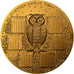 Francia, medalla, Calendrier, La Chouette et le Coq, 1977, Bronce, Couture, EBC+