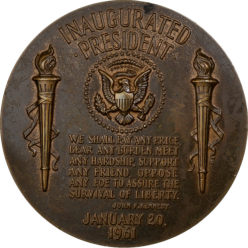 Francia, medaglia, John F. Kennedy Inauguration, n.d. (1961), Bronzo, SPL-