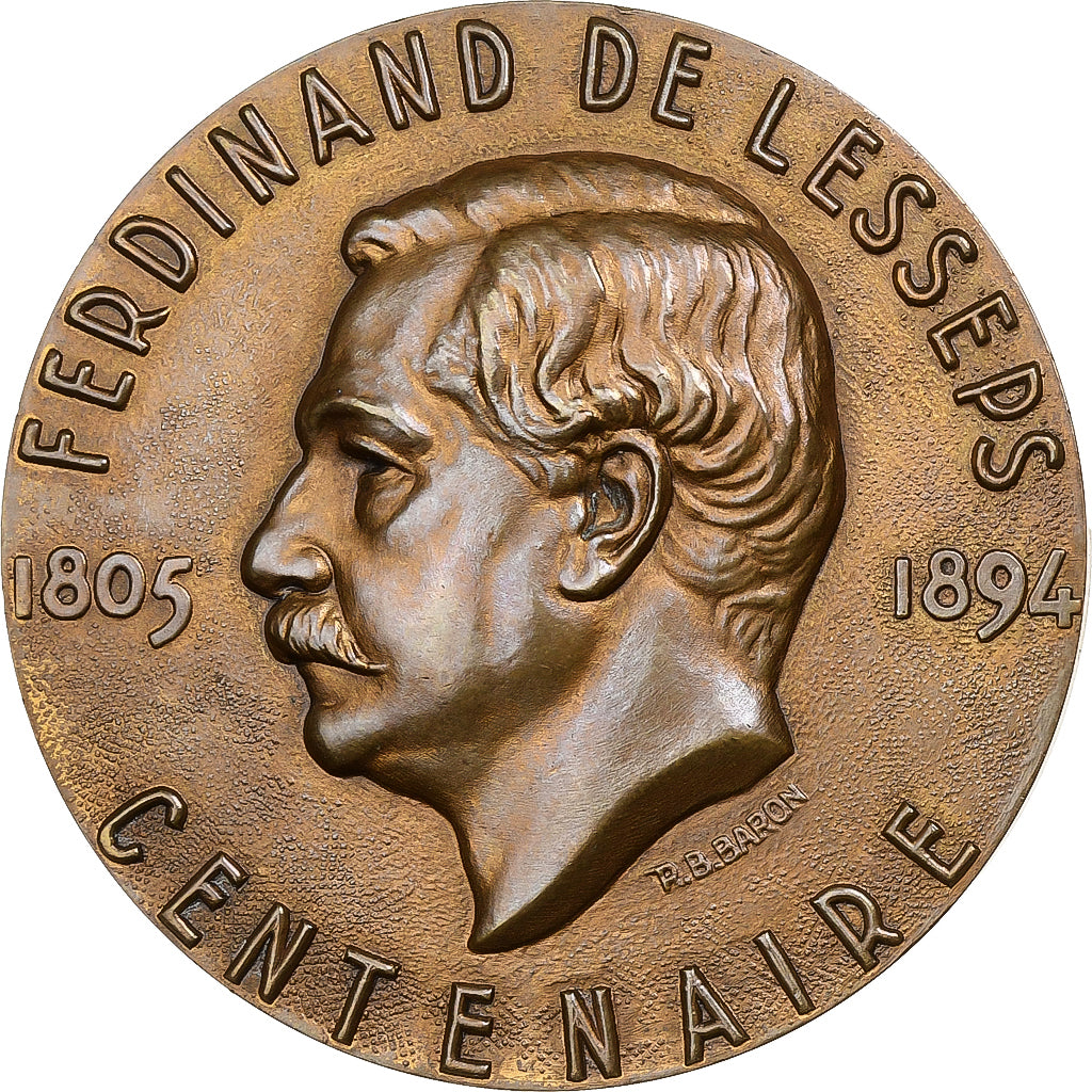 Francia, medalla, Centenaire Ferdinand de Lesseps, n.d. (1994), Bronce, Baron