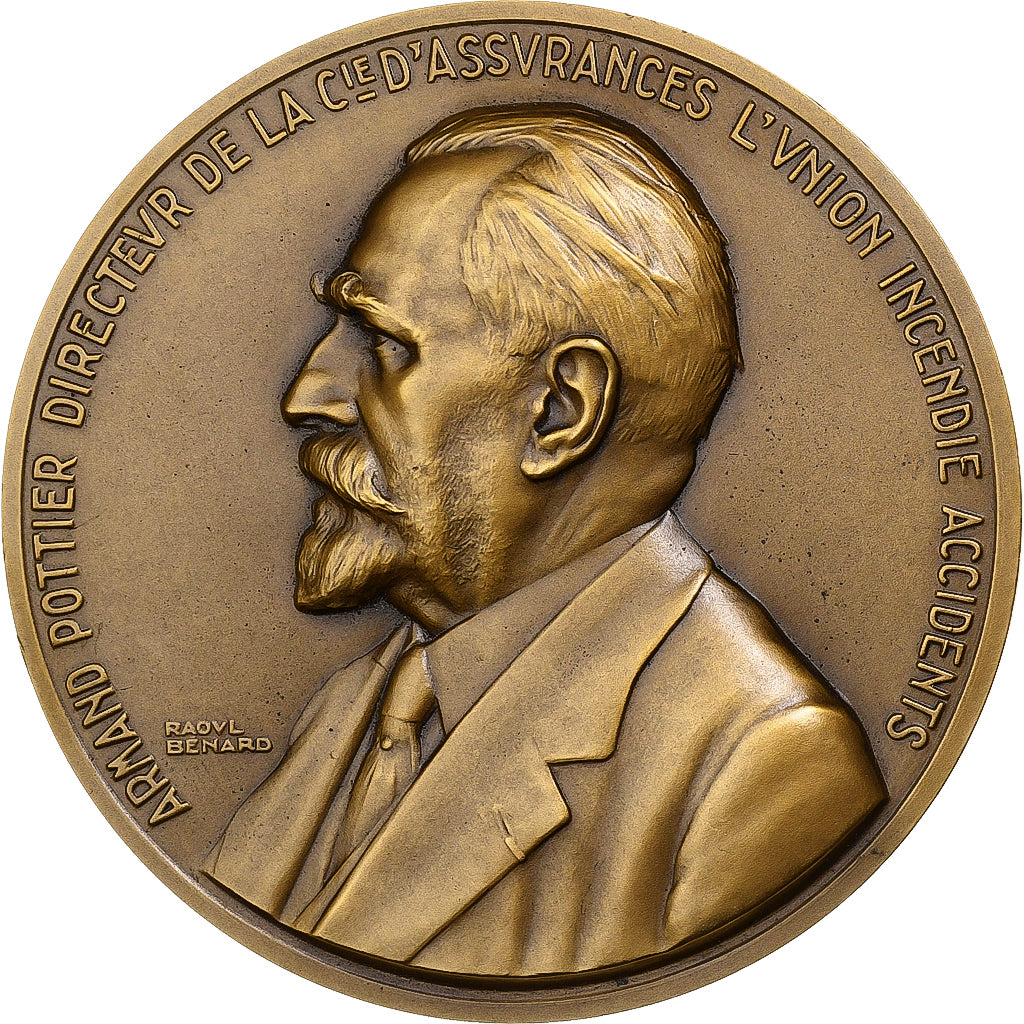 Francia, medalla, A. Pottier, Directeur des Assurances l'Union, 1933, Bronce