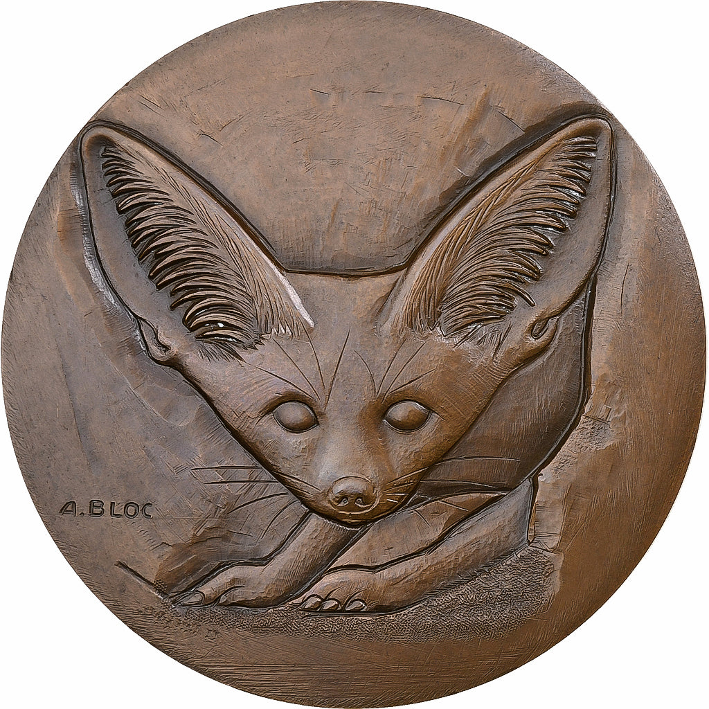 France, Medal, Le Fennec, n.d. (1976), Bronze, Bloc, MS(60-62)