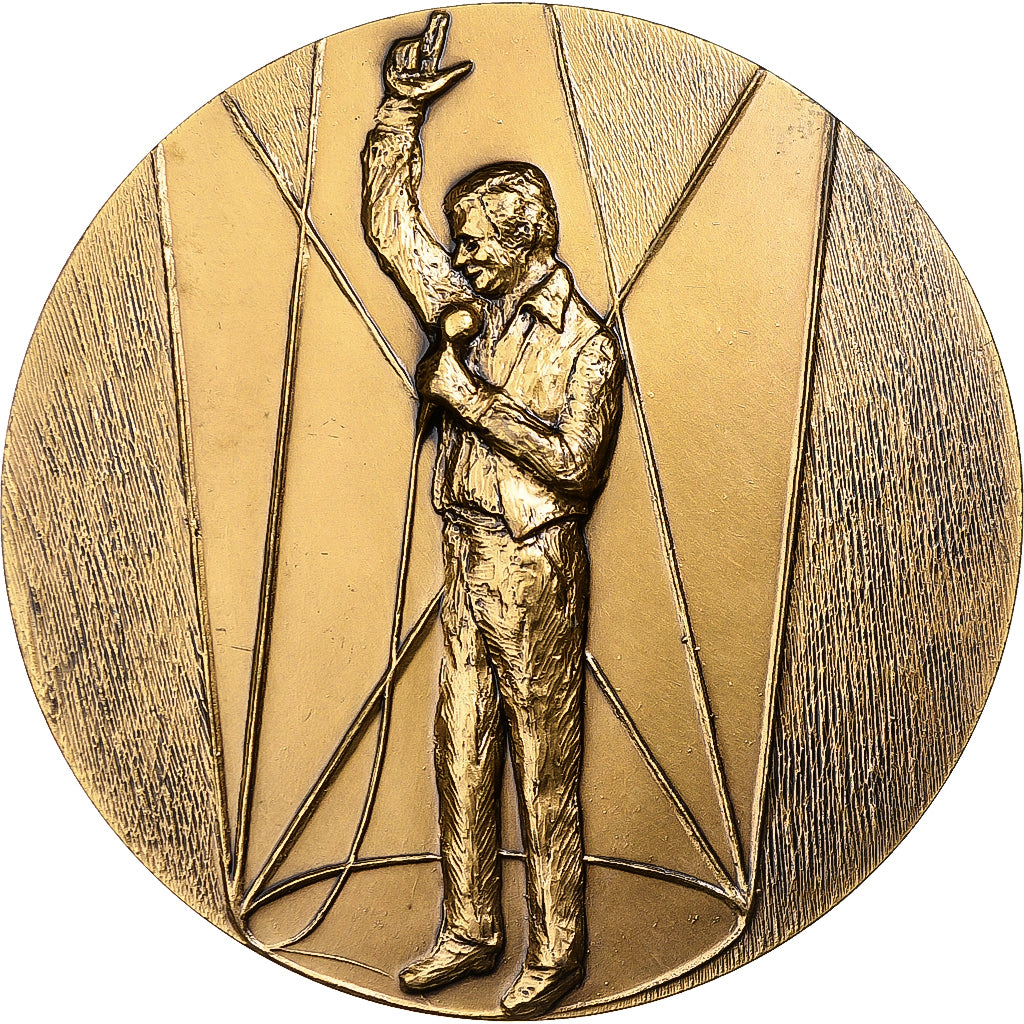 Frankrijk, Token, Yves Montand, n.d., Bronzen, Lovy, PR+