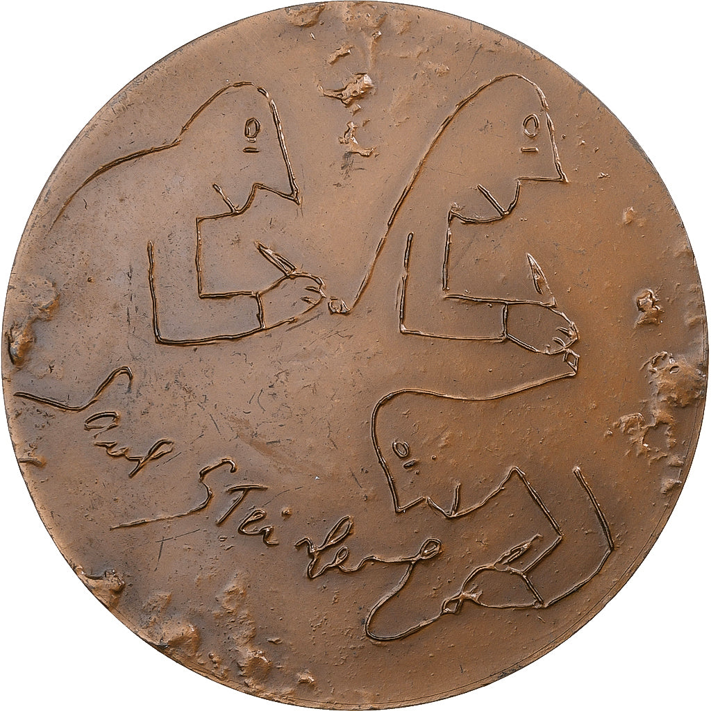 Francia, medalla, Saul Steinberg, n.d. (1981), Bronce, Couturier, EBC+
