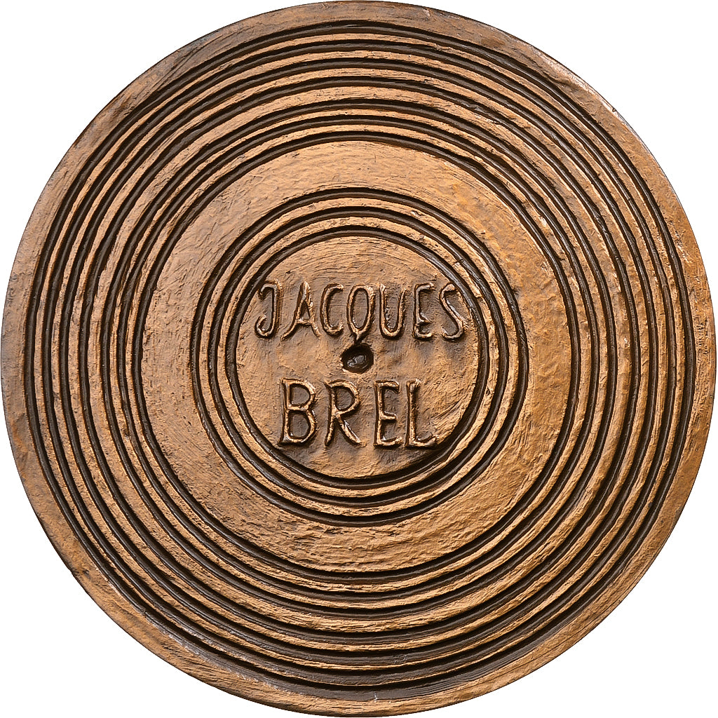 Frankrijk, Medaille, Musique, Jacques Brel, le Plat Pays, n.d. (1979), Bronzen