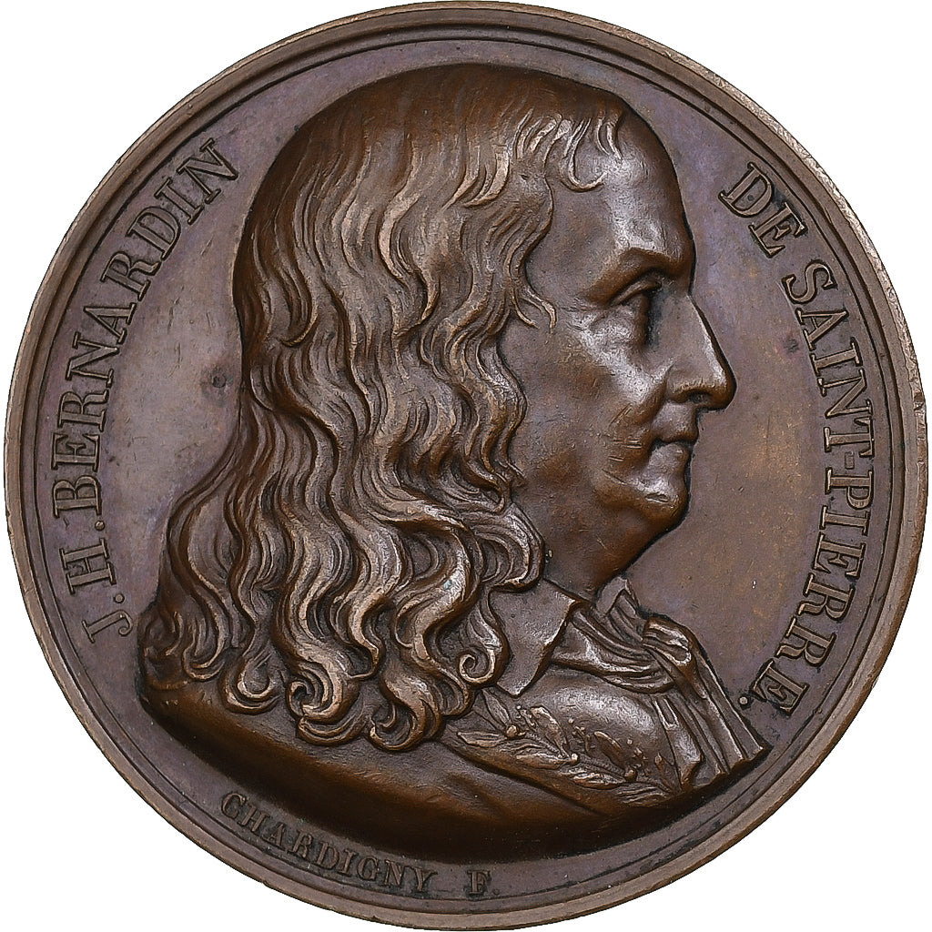 Frankrijk, Medaille, J.-H. Bernardin de Saint-Pierre, 1823, Bronzen, Chardigny