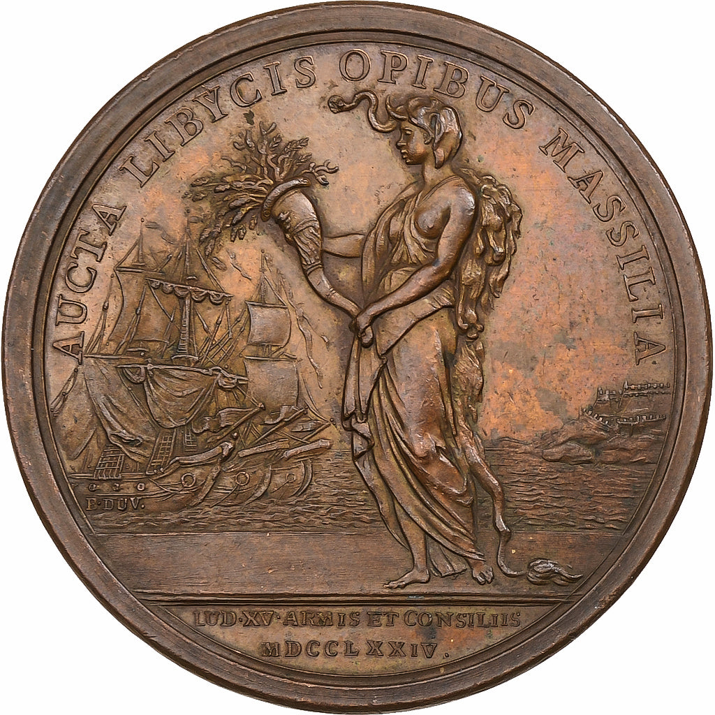 Francia, medaglia, Louis XV, Compagnie Royale d'Afrique à Marseille, 1774