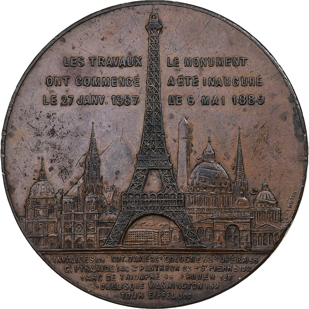 Frankreich, Medaille, Souvenir de mon Ascension à la Tour Eiffel, 1889, Kupfer