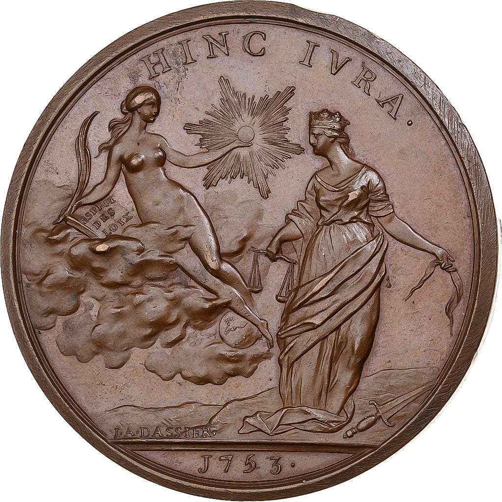 France, Médaille, Charles Louis Secondat de Montesquieu, 1753, Bronze, SUP+