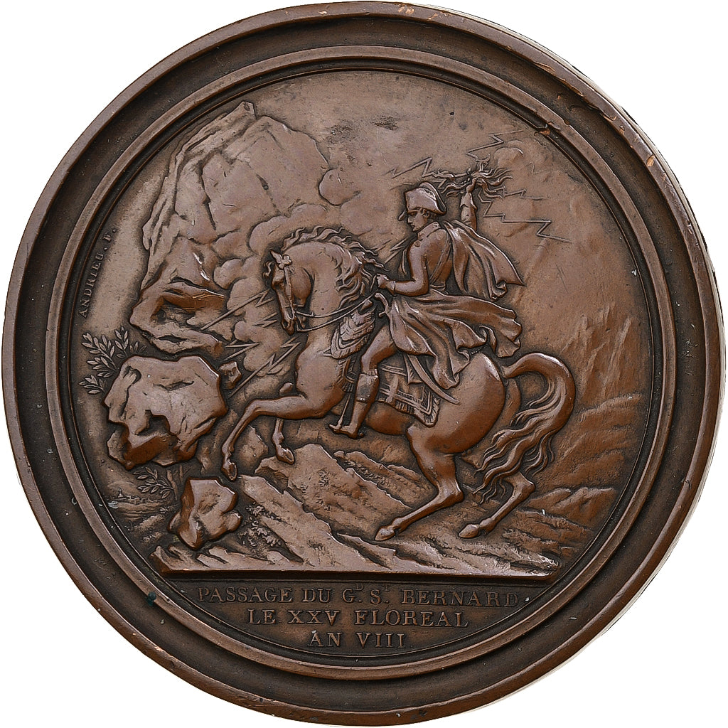 France, Médaille, Napoléon Bonaparte, Passage du Saint-Bernard, An 8 (1800)